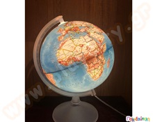 Υδρόγειος σφαίρα λευκή-γεωφυσική και πολιτική όψη Φ 20 εκ.  Υδρόγειες Σφαίρες - Χάρτες