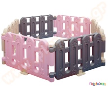 Πλαστικός φράχτης μεσαίος ροζ, γκρι, μπεζ  Φράχτες Παιχνιδιού