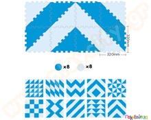 Ελαστικές τριγωνικές πλάκες EVA μπλε-γαλάζιο  Δάπεδα Ασφαλείας Παιδικού Δωματίου