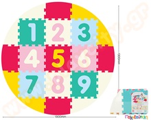Ελαστικές πλάκες EVA με αριθμούς σε κύκλο  Δάπεδα Ασφαλείας Παιδικού Δωματίου