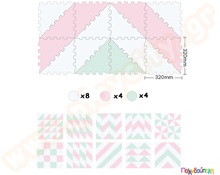 Ελαστικές τριγωνικές πλάκες EVA 3 χρωμάτων Α  Δάπεδα Ασφαλείας Παιδικού Δωματίου