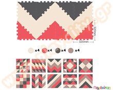 Ελαστικές τριγωνικές πλάκες EVA 4 χρωμάτων Β  Δάπεδα Ασφαλείας Παιδικού Δωματίου