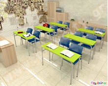 Διθέσιο θρανίο με μεταλλικό σκελετό και σχάρα  Ξύλινα Παιδικά Τραπεζάκια