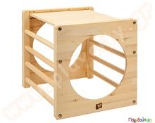 Ξύλινος κύβος αναρρίχησης εσωτερικού χώρου  Βρεφικά Παιχνίδια