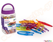 Ημιδιάφανες λαβίδες 15 τεμαχίων  Εκπαιδευτικά Παιχνίδια Λεπτής Κινητικότητας