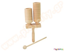 Μουσική ξύστρα Guiro δύο τόνων μεγάλη με μπαγκέτα  Μουσικές Ξύστρες - Κρόταλα