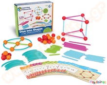 Εκπαιδευτικό Παιχνίδι STEM Κατασκευές σχημάτων με ράβδους και μπάλες - Dive Into Shapes! Σετ 129 τεμαχίων  Παιχνίδια Κατασκευών - Μαστορέματα