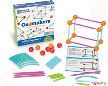 Εκπαιδευτικό παιχνίδι STEM Παιχνίδι κατασκευών Geomakers Σετ 58 τεμαχίων  Εκπαιδευτικά Παιχνίδια με Σχήματα - Μεγέθη - Χρώματα