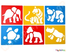 Στένσιλ ζωάκια υπό εξαφάνιση Σετ 6 τεμάχια  Στένσιλ