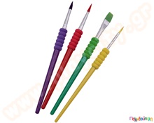 Πινέλα με λαστιχένια λαβή 4 τεμάχια  Πινέλα