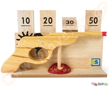 Ξύλινο παιχνίδι σκοποβολής με λαστιχάκια και βάση - Shooting Game  Εκπαιδευτικά Παιχνίδια Συντονισμού
