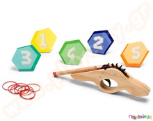 Ξύλινο παιχνίδι πιστόλι με ελεύθερους στόχους  Εκπαιδευτικά Παιχνίδια Συντονισμού