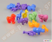 Χάντρες ζωάκια, λιοντάρι, ελέφαντας, καμηλοπάρδαλη 100γρ  Διακοσμητικά Υλικά Χειροτεχνίας