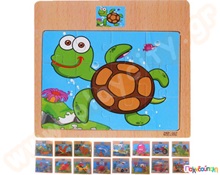 Ξύλινα παζλ 12 τμχ. σε διάφορα σχέδια  Ξύλινα Παιδικά Ενσφηνώματα