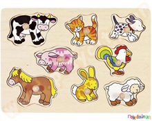 Παζλ-ενσφηνώματα ζώα φάρμας  Ξύλινα Παιδικά Ενσφηνώματα