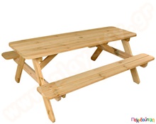 Τραπέζι - πάγκος πικ νικ στρογγ. γωνίες 180 εκ.  Εξοπλισμός Πόλης - Παγκάκια - Κάδοι