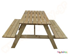 Ξύλινο τραπέζι - πάγκος πικ νικ 150 εκ.  Εξοπλισμός Πόλης - Παγκάκια - Κάδοι