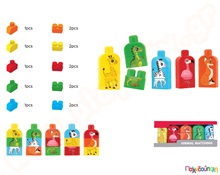 Ενώστε τα ζωάκια 15 τεμάχια  Πλαστικά Παιχνίδια Κατασκευών - Οικοδομικό Υλικό