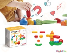 Βρεφικά μαγνητικά τουβλάκια Stick-O 10 τεμάχια (20 μοντέλα)  Μαγνητικά Παιχνίδια Κατασκευών