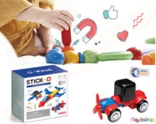 Μαγνητικά τουβλάκια Stick-O Οχήματα Πόλης 16 τεμάχια (20 μοντέλα)  Μαγνητικά Παιχνίδια Κατασκευών
