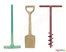 Σετ φτυάρι τσουγκράνα και τρυπάνι  Παιχνίδια Άμμου - Παραλίας