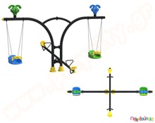 Κούνια διπλή με τραμπάλα  Επαγγελματικές Κούνιες - Αμμοδόχοι