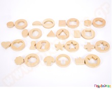 Μέσα κι έξω ξύλινα σχήματα Σετ 14 τεμάχια  Εκπαιδευτικά Παιχνίδια Ταξινόμησης