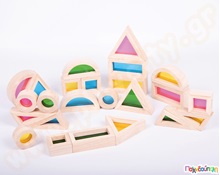 Ημιδιαφανή τουβλάκια Rainbow Σετ 24 τεμάχια  Αισθητηριακή Ολοκλήρωση