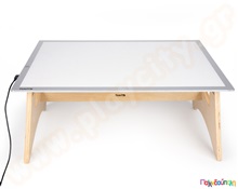 Σετ Ξύλινο τραπέζι με φωτεινό πάνελ Α2  Ξύλινα Παιδικά Τραπεζάκια