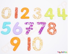 Διαφανείς Glitter αριθμοί Σετ 14 τεμάχια  Αισθητηριακή Ολοκλήρωση