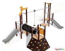 Κέντρο παιδικής χαράς Simon με κρεμαστό σιδηρόδρομο  Ξύλινα Κέντρα Παιδικής Χαράς