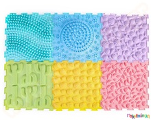 Παζλ δαπέδου με διαφορετικές υφές  Σετ 6 τεμάχια  Δάπεδα Ασφαλείας Παιδικού Δωματίου