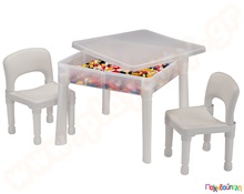Παιδικό πλαστικό τραπέζι διαφανές με 2 καρέκλες  Σετ Παιδικά Τραπεζάκια - Καρεκλάκια
