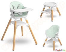 Καρεκλάκι φαγητού με ξύλινο σκελετό Μέντα  Βρεφικά Καρεκλάκια Φαγητού