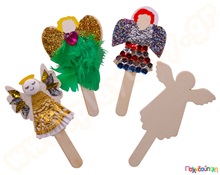 Ξύλινες φιγούρες αγγέλων 4 τμχ.  Διακοσμητικά Ξύλινα