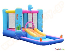 Φουσκωτό Παιχνίδι Οικιακής Χρήσης Πισίνα με Νεροτσουλήθρα και Τραμπολίνο  Φουσκωτά Οικιακής Χρήσης