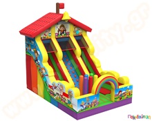 Φουσκωτό Παιχνίδι Σπιτάκι με Τσουλήθρα (με 1 blower)  Φουσκωτά Τσουλήθρες