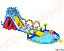 Φουσκωτό Πάρκο Τσουλήθρα με Πισίνα (με 6 blowers)  Φουσκωτά Υδάτινα Πάρκα