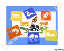 Στένσιλ ζώων ζούγκλας 6 τεμάχια  Στένσιλ