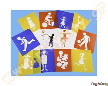 Στένσιλ γιγάντια άνθρωποι 12 τεμάχια  Στένσιλ