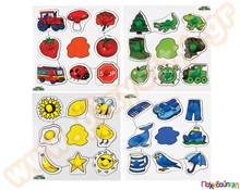 Σετ 4 Ξύλινα Ενσφηνώματα - Ταξινόμηση Βασικών Χρωμάτων  Ξύλινα Παιδικά Ενσφηνώματα