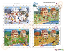 Σετ 4 παζλ παρατηρητικότητας οι 4 εποχές  Πλαστικά Εκπαιδευτικά Παζλς