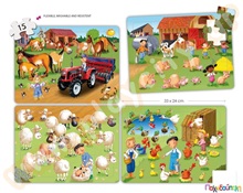 Σετ 4 παζλ συνεργασίας η φάρμα  Πλαστικά Εκπαιδευτικά Παζλς