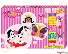 Πλήρες σετ κατασκευών για κορίτσια με 900 χάντρες διαμ. 10 χιλ. σε κουτί HAMA  Πλαστικά Παιχνίδια Κατασκευών με Χάντρες Maxi HAMA