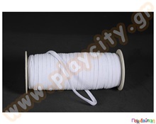 Κορδόνι ελαστικό πλακέ άσπρο  Διακοσμητικά Κορδόνια - Λάστιχα