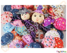 Καπελάκια πολύχρωμα 34 mm, από ύφασμα  Διάφορα Διακοσμητικά Υλικά