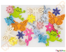 Ξύλινες φιγούρες 10 σχεδίων σε διάφορα χρώματα  Διακοσμητικά Ξύλινα