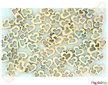 Ξύλινες ανοιχτές διπλές καρδούλες 22χ15 mm  Διακοσμητικά Ξύλινα