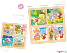 Παζλς Κοκκινοσκουφίτσα και Πινόκιο  Ξύλινα Εκπαιδευτικά Παζλς