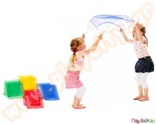 Μαντήλια Γυμναστικής και Ψυχοκινητικής 138x138 εκ. σετ 4  Ομαδικά Παιχνίδια